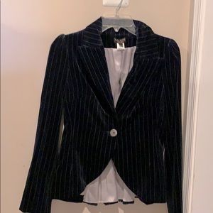 Velvet very dark pinstripe tailored blazer